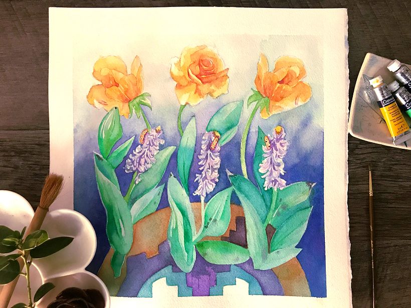 My project for course: Negative Watercolor Painting for Botanical Illustration 4