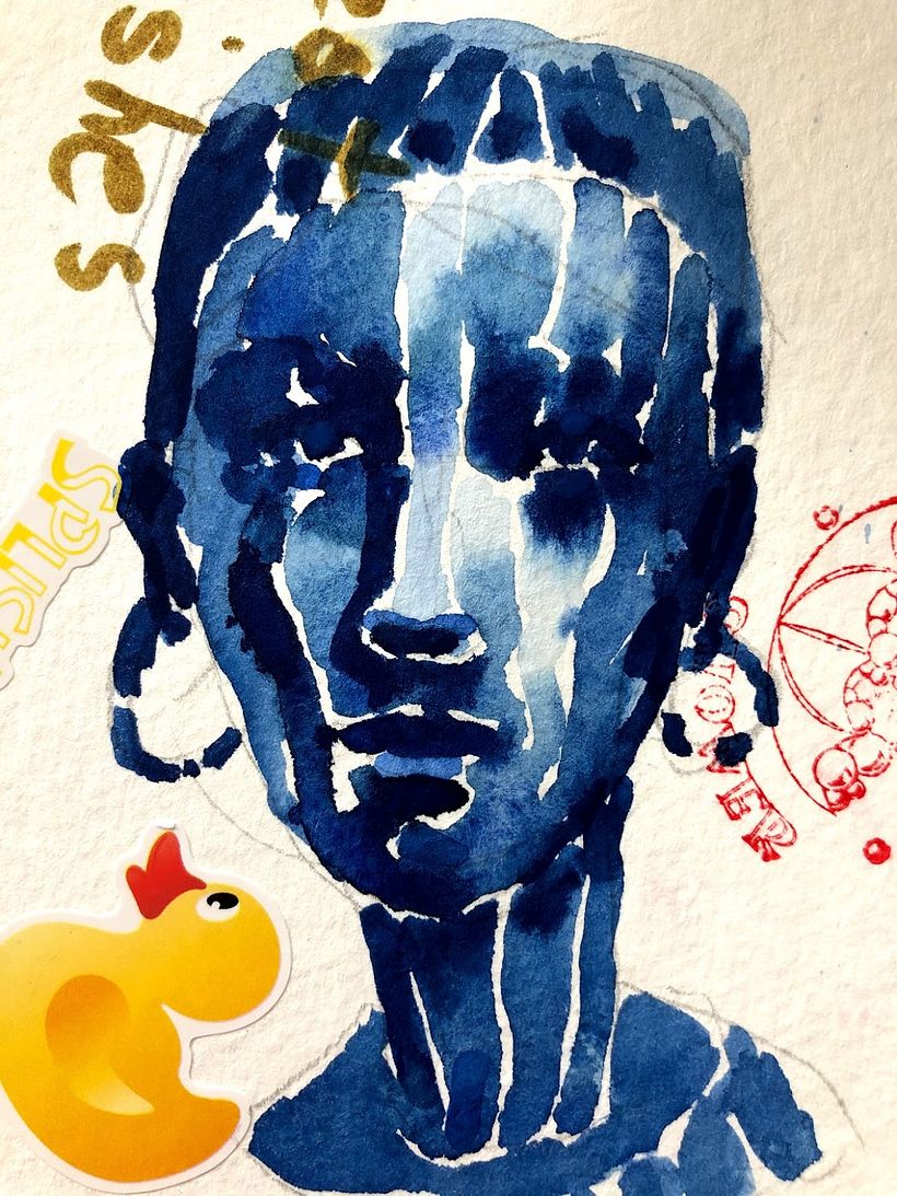 portrait studies in blue gauche 4