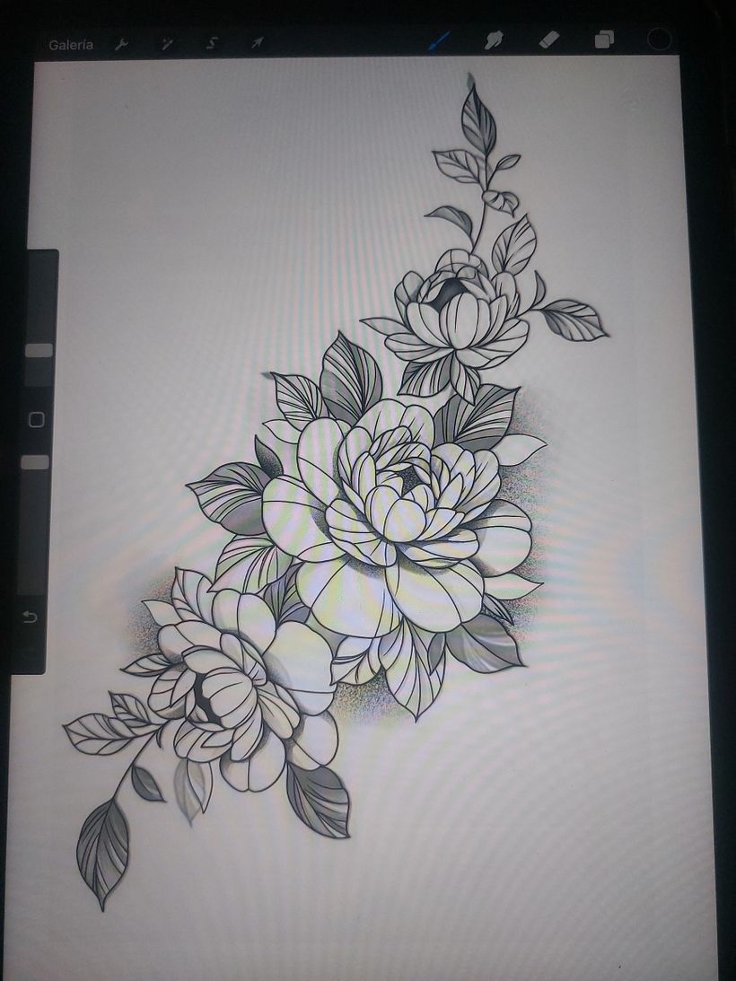 Mi proyecto del curso: Tatuaje botánico con puntillismo 1