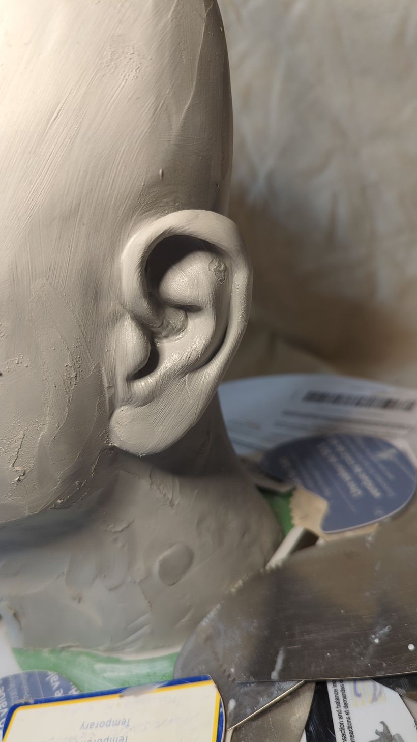 His ear