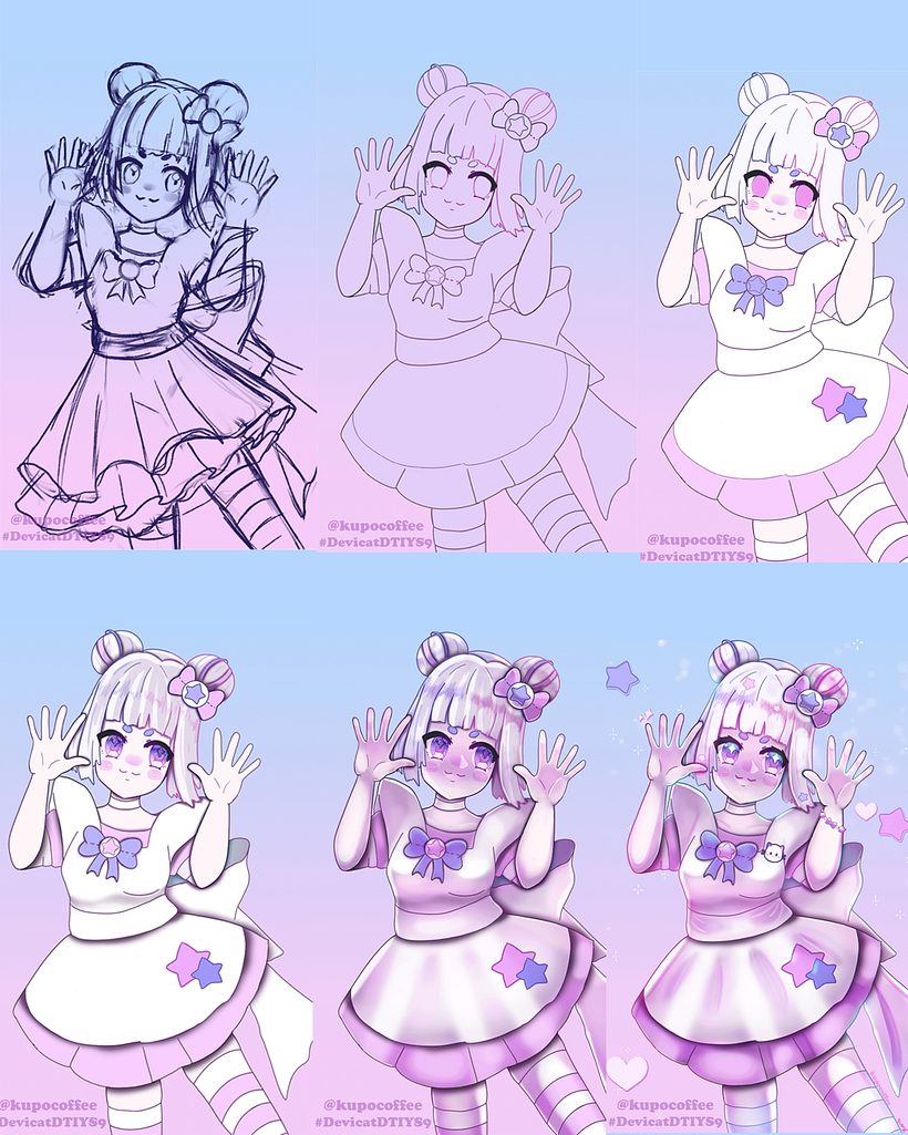 Enjoy these snapshots into my steps so far:  01: Sketch 02: Line Art 03: Flats 04: Occlusion Shadow 05: Shadow 06: Final