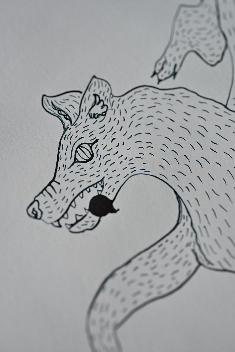 My ink pen is not the best, so it blotted the paper - now it's part of the artwork :D