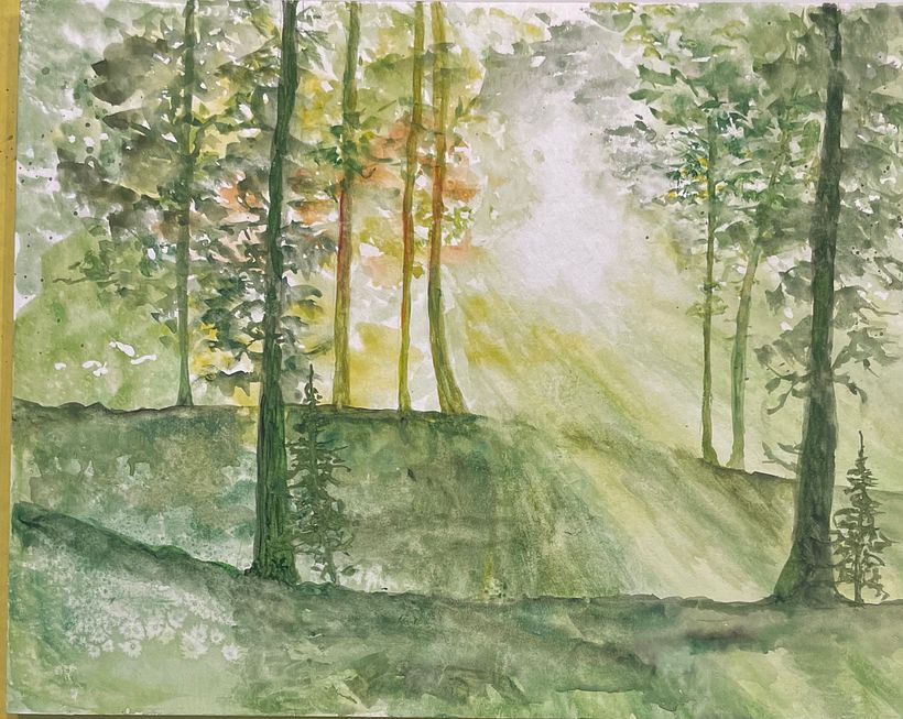 Mein Abschlussprojekt für den Kurs: Verträumte Aquarell-Landschaften: Halte Licht fest 1