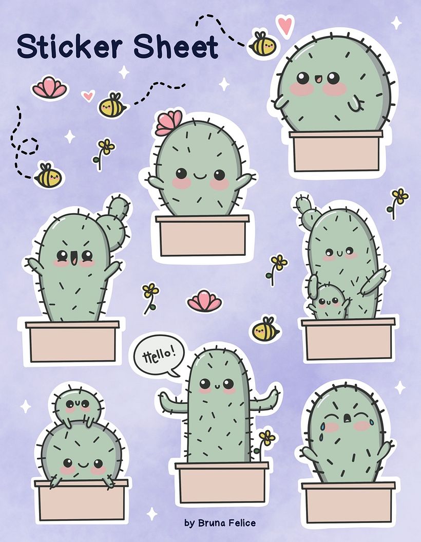 A family of cute cacti