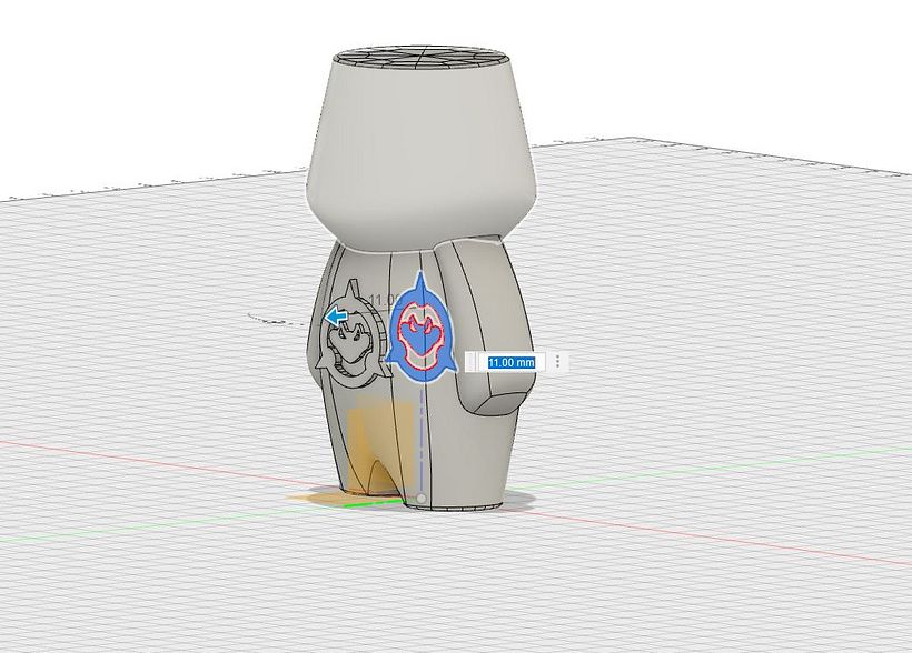 Primero inserté un archivo Vectorizado y lo extruí.
