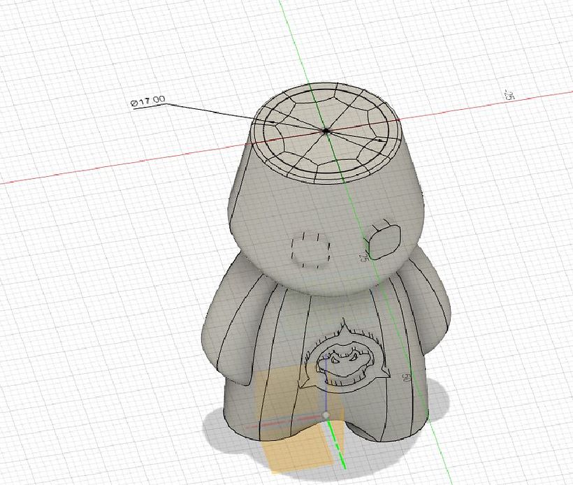 Construí un plano de desfase sobre Filla Fella y realicé un circulo para luego hacer un vaciado.