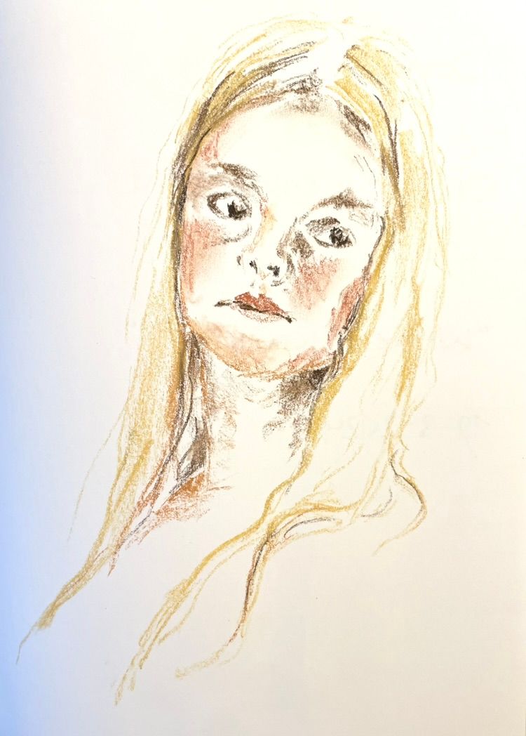 Day 2  SELFPORTRAIT  (draw with unfamiliar medium)