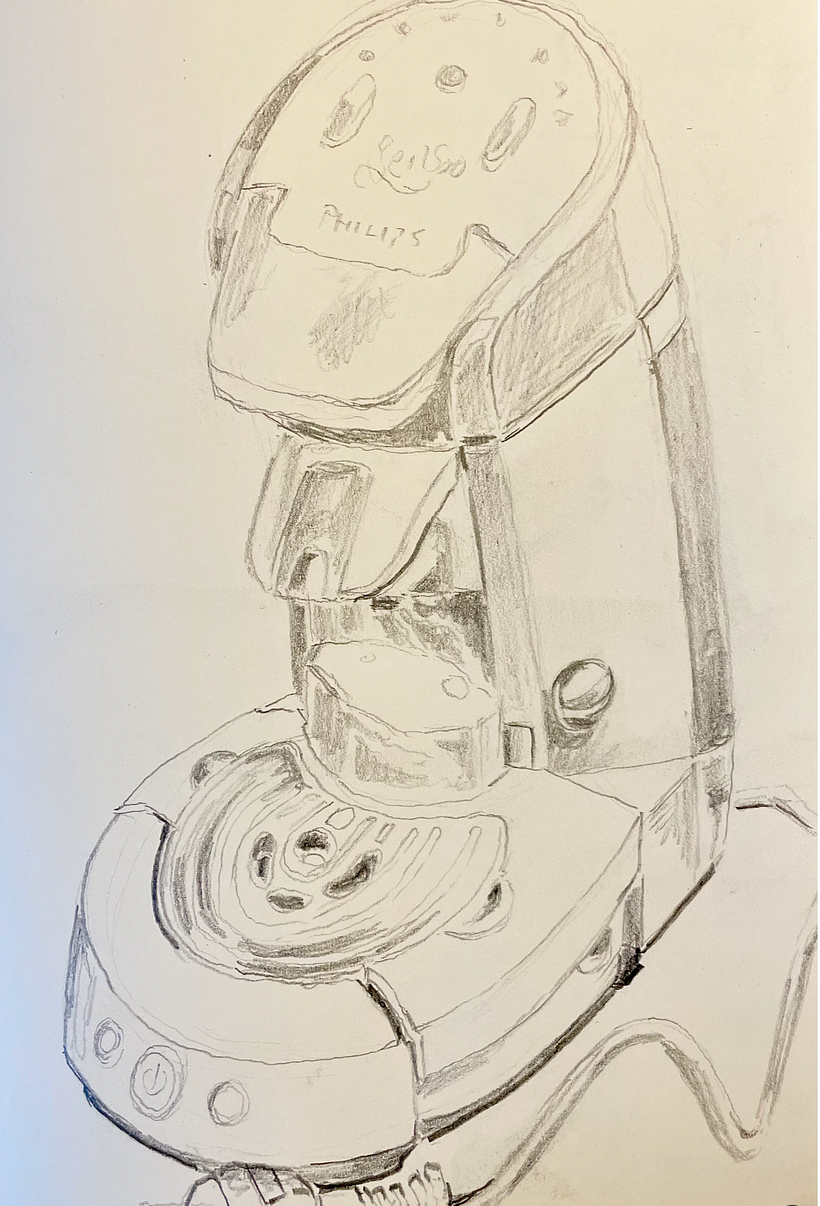 Day 28  COFFEE, PLEASE  (draw a manmade object)