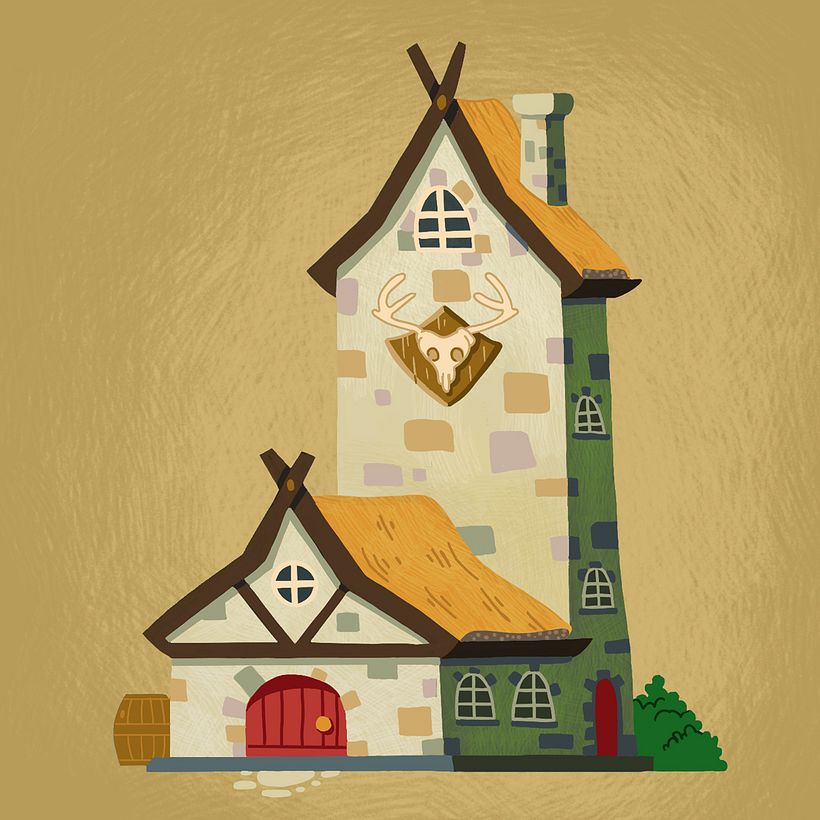 Some of the buildings that are situated in Antler Meadow. The Big Buck Inn