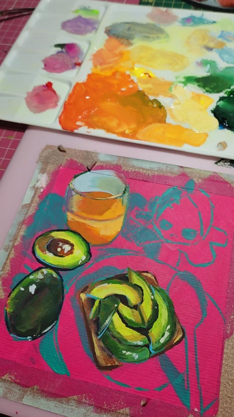 Meu projeto do curso: Técnicas de pintura contemporânea a óleo (com guache!) 7