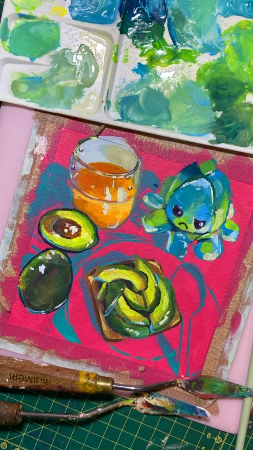 Meu projeto do curso: Técnicas de pintura contemporânea a óleo (com guache!) 8