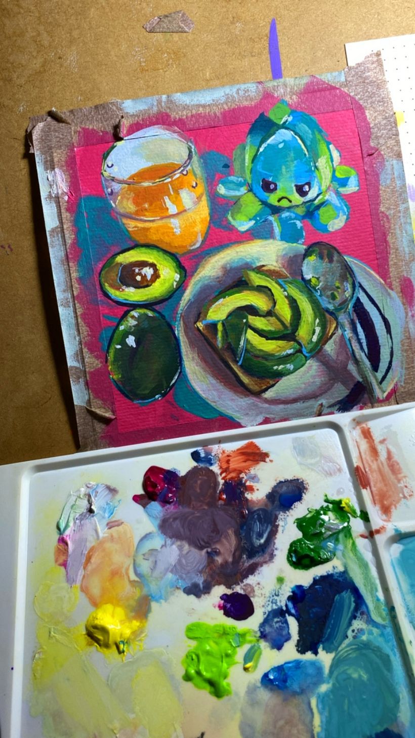 Meu projeto do curso: Técnicas de pintura contemporânea a óleo (com guache!) 10