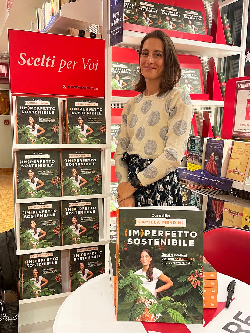 Camilla Mendini at a book signing at Mondadori Store, in Milan, Italy