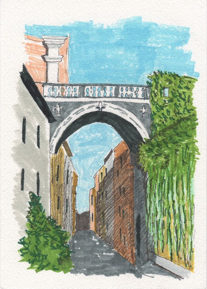 Il mio progetto del corso: Disegno architettonico espressivo con pennarelli colorati 4