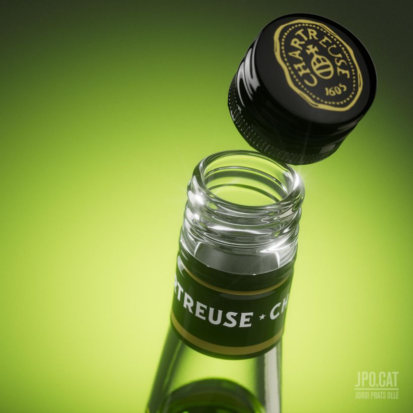 Chartreuse bottles - 3D product rendering 6