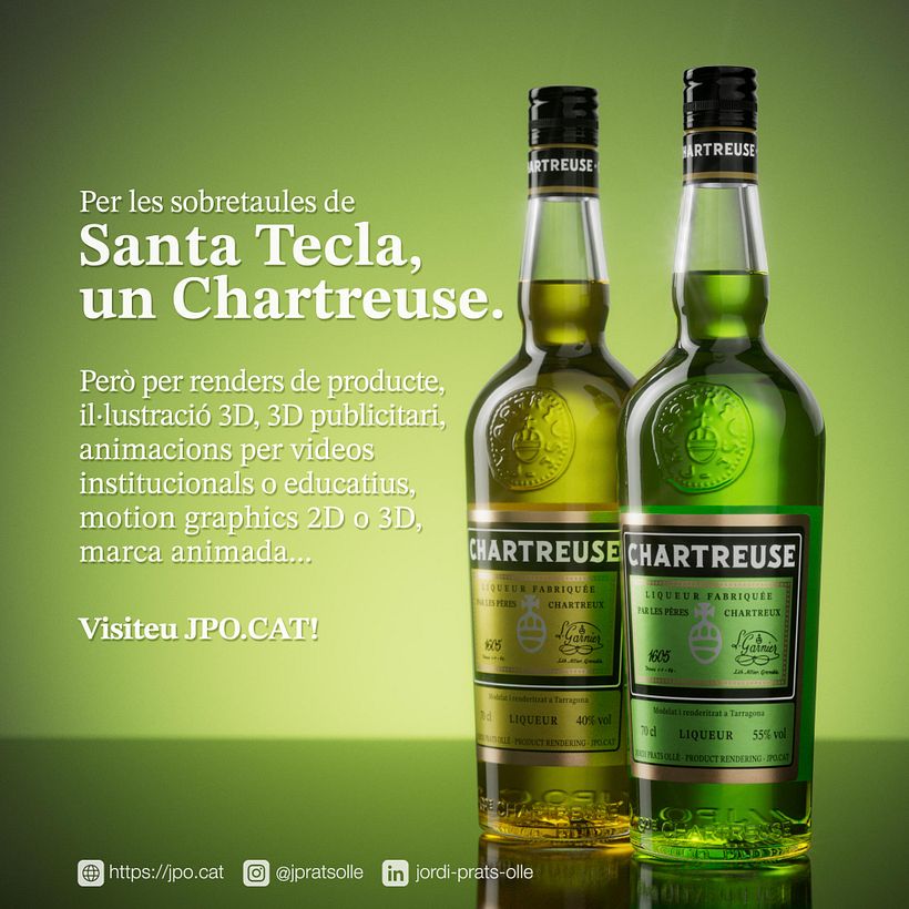Chartreuse bottles - 3D product rendering 2