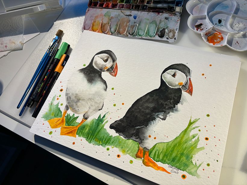 Mi proyecto del curso: Acuarela artística para ilustración de aves 4