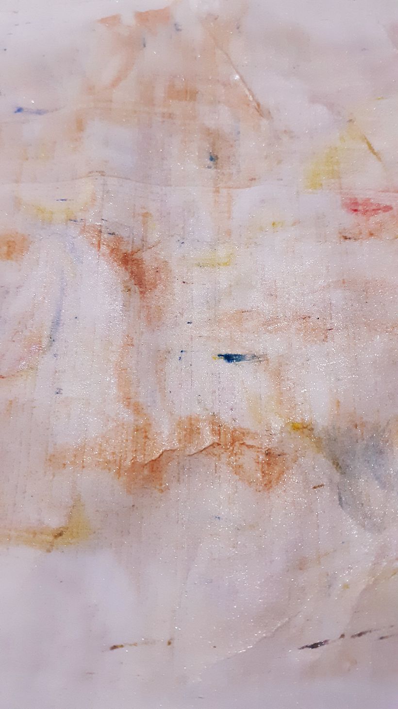 papel marmorizado que usei para fazer o pássaro e outros detalhes s detalhes da colagem