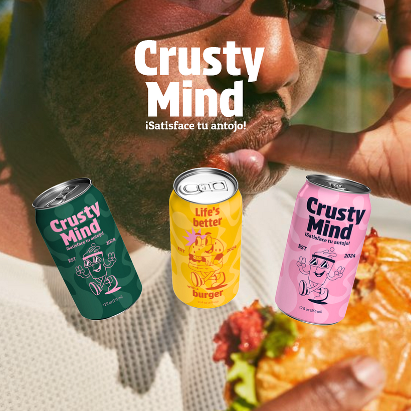 Visuele identiteit van Crusty Mind Restaurant voor voedselprojecten 7