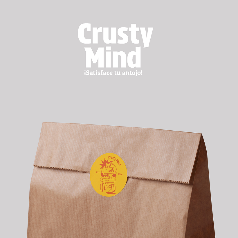 Visuele identiteit van Crusty Mind Restaurant voor voedselprojecten 9