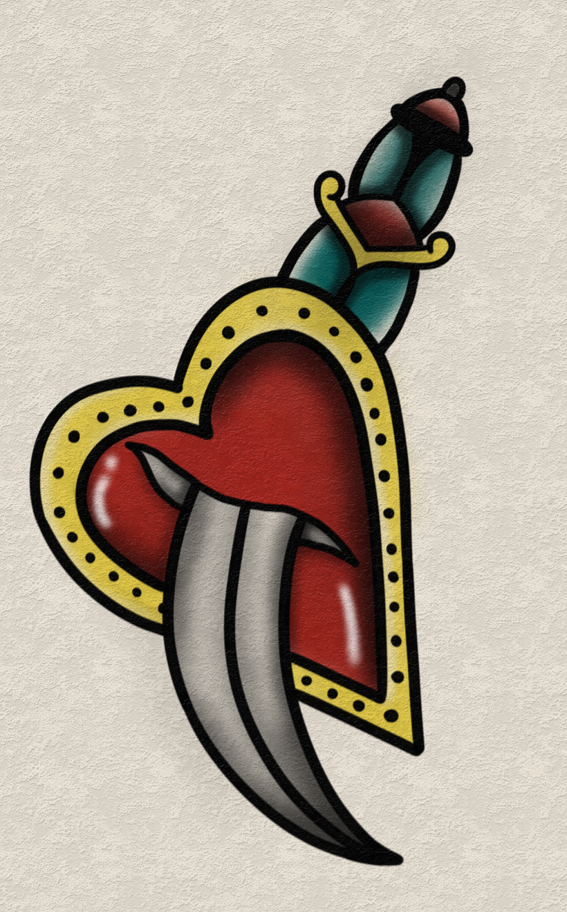 Meu projeto do curso: Design de tatuagens estilo old school no Procreate 1