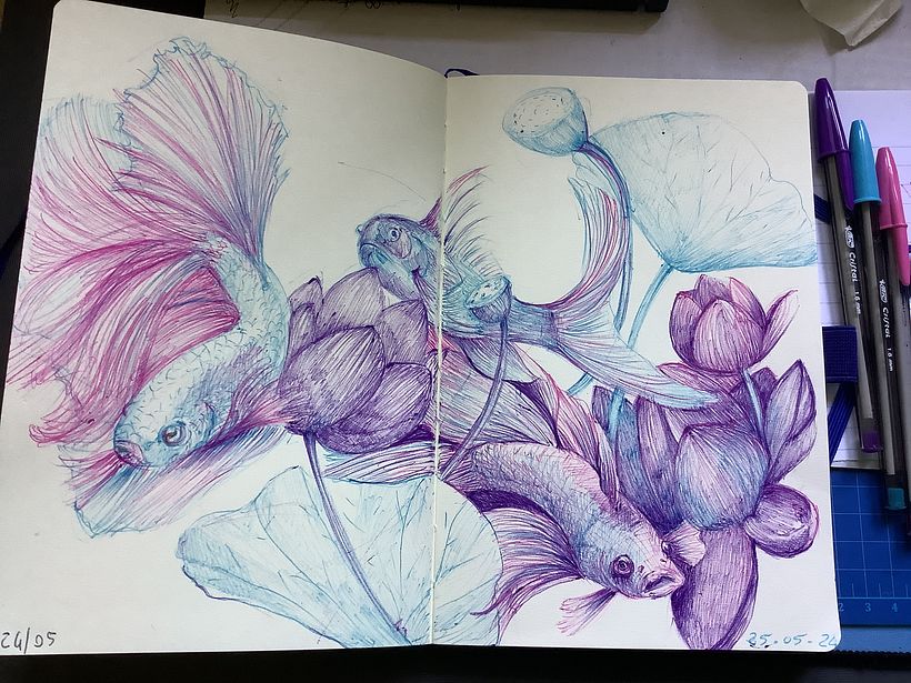 Il mio progetto del corso: Illustrazione su sketchbook con penna: sbaglia con stile 2