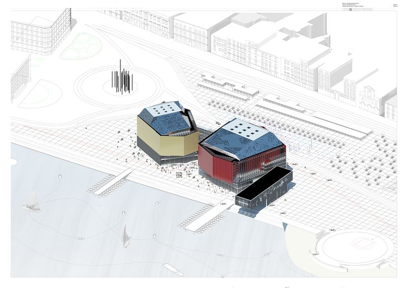 El estudio del volumen planteaba ver el edificio como un elemento tridimensional