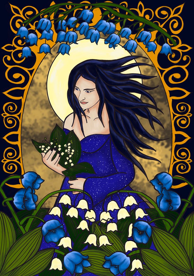 Woman with Lily of the valley  2