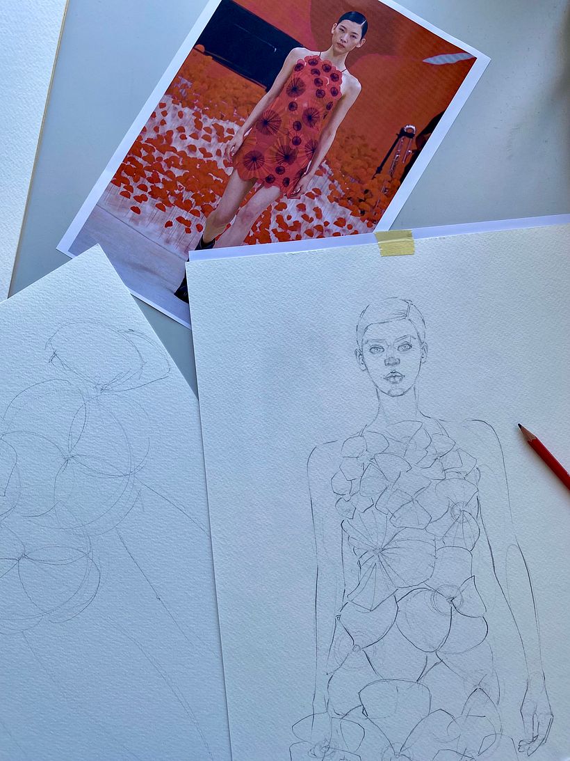 Pencil drawing an reference