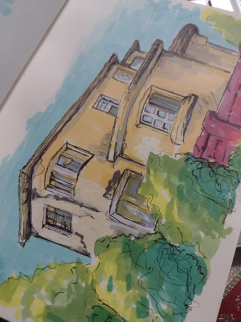 Mi proyecto del curso: Dibujo arquitectónico expresivo con marcadores de colores 3