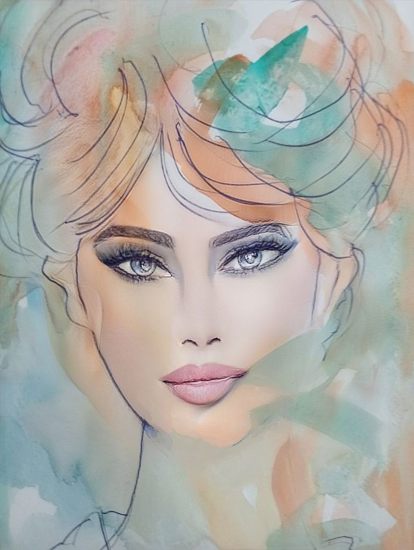 Mon projet du cours : Portrait à l'aquarelle d'après une photo 2