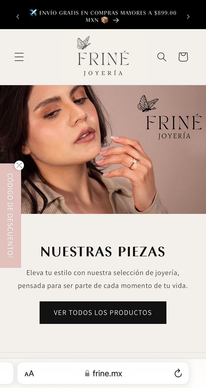 DESARROLLO DE PÁGINA WEB PARA JOYERÍA   frine.mx
