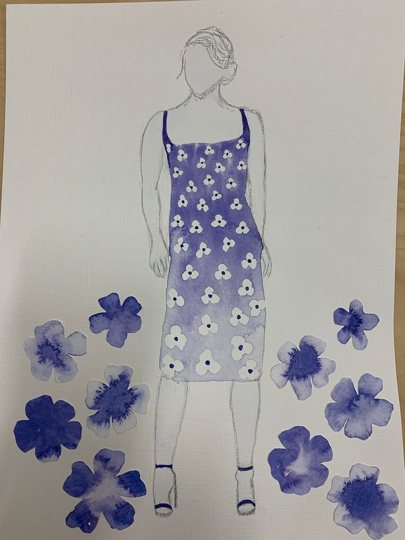 Woman in a Periwinkle Dress