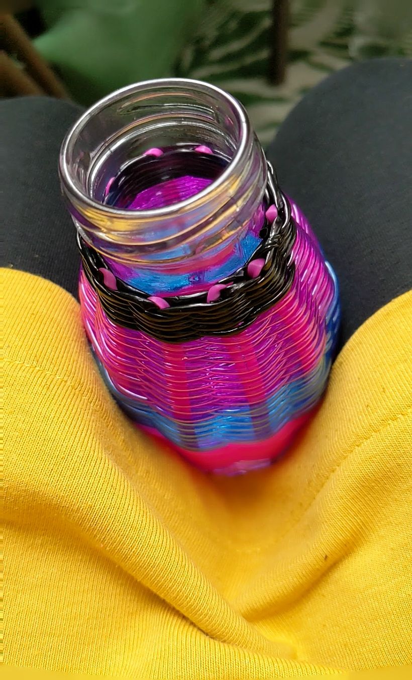 My project for course: Basket-Weaving: Line Bottles with Colorful Wires 6