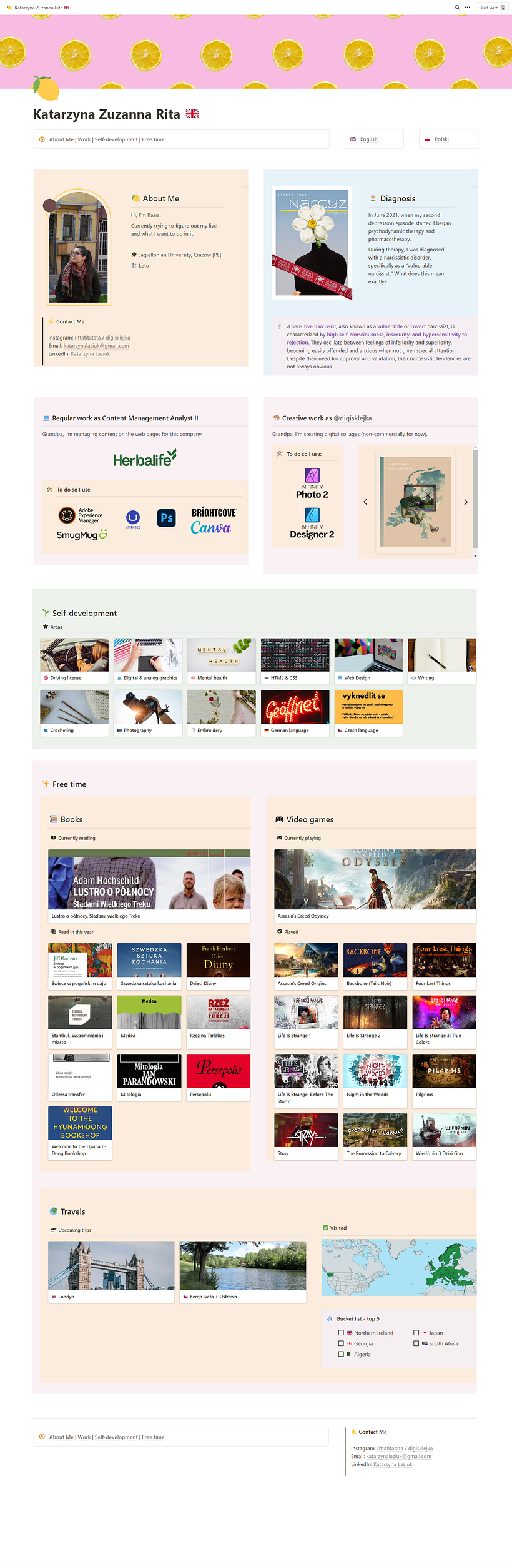 My project for course: Introduction to Notion for Creative Projects - Desarrollo Web
