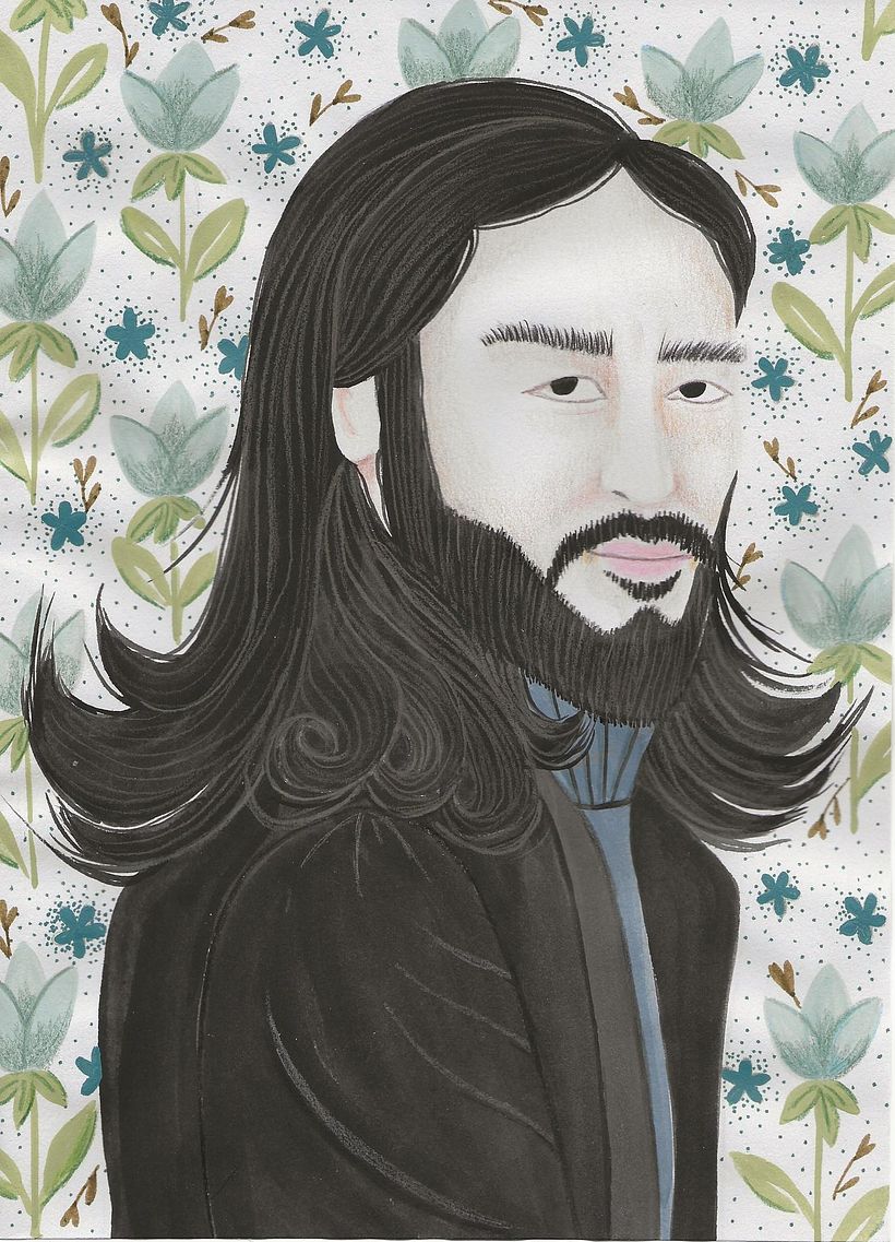 Mi proyecto del curso: Retratos pictóricos en gouache con patrón y texturas 3