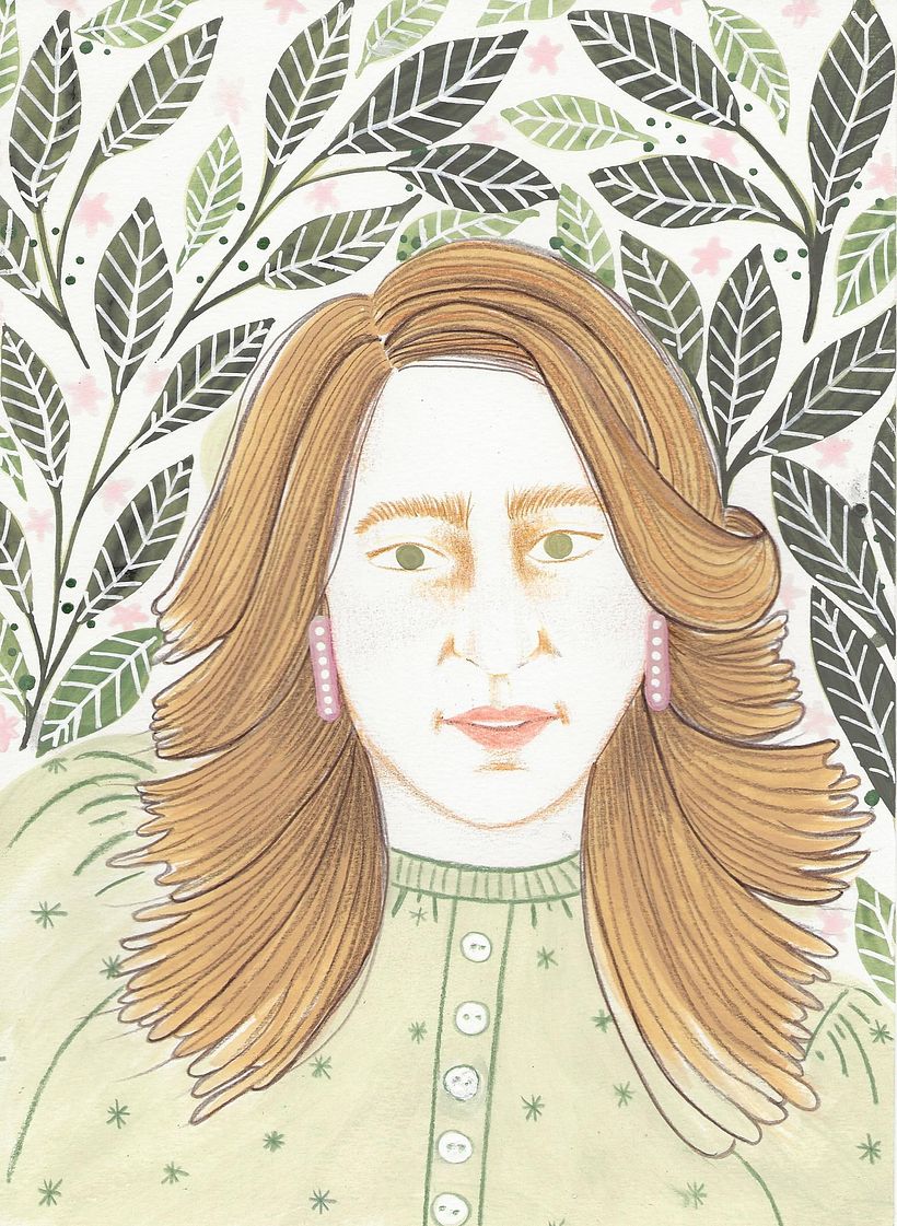 Mi proyecto del curso: Retratos pictóricos en gouache con patrón y texturas 4
