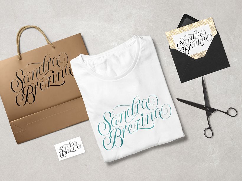 Final result of my vectorized name "Sandra Brezina"