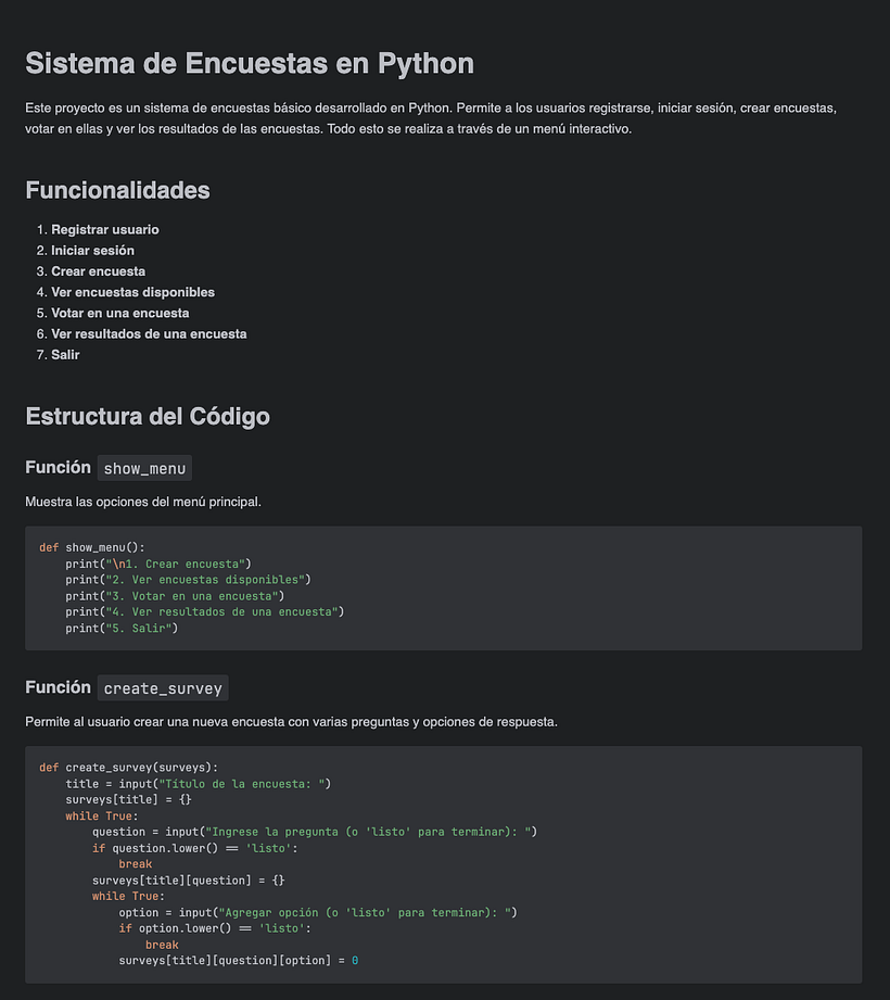 Sistema de Encuestas - Mi proyecto del curso: Introducción a la programación con Python 1