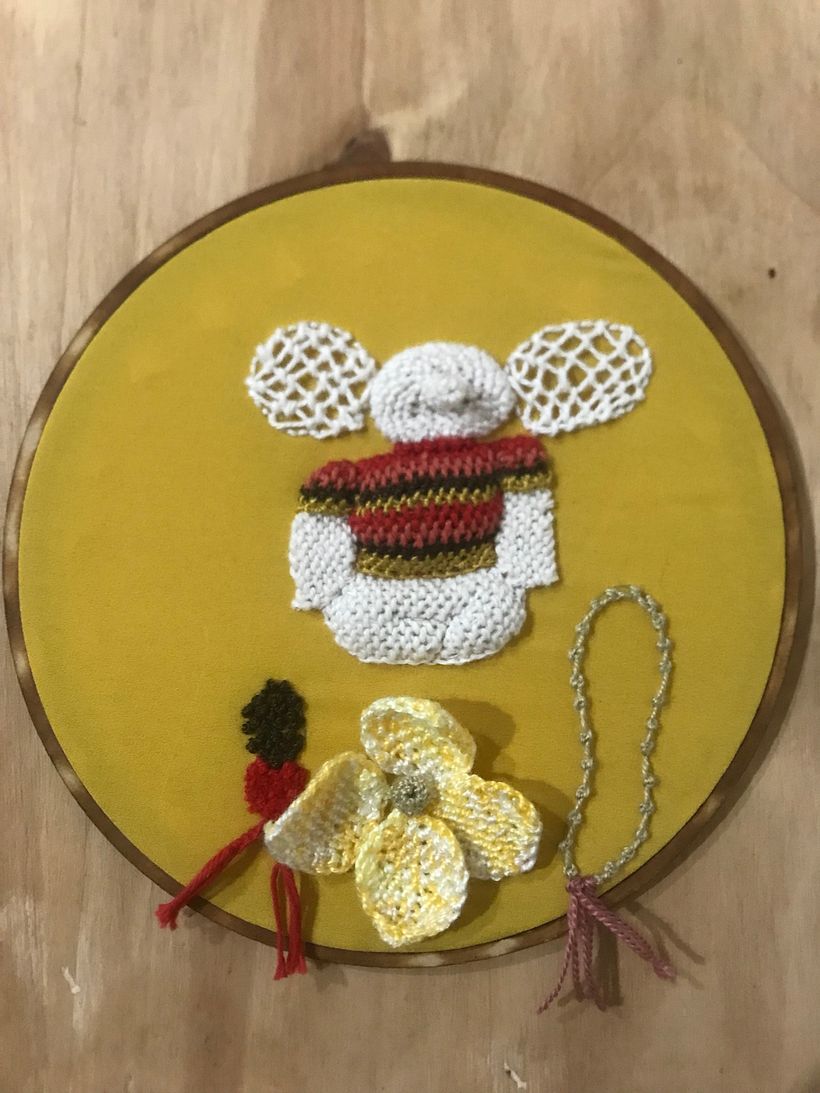 Mi proyecto del curso: Bordado en relieve con la técnica de encaje con nudos  1