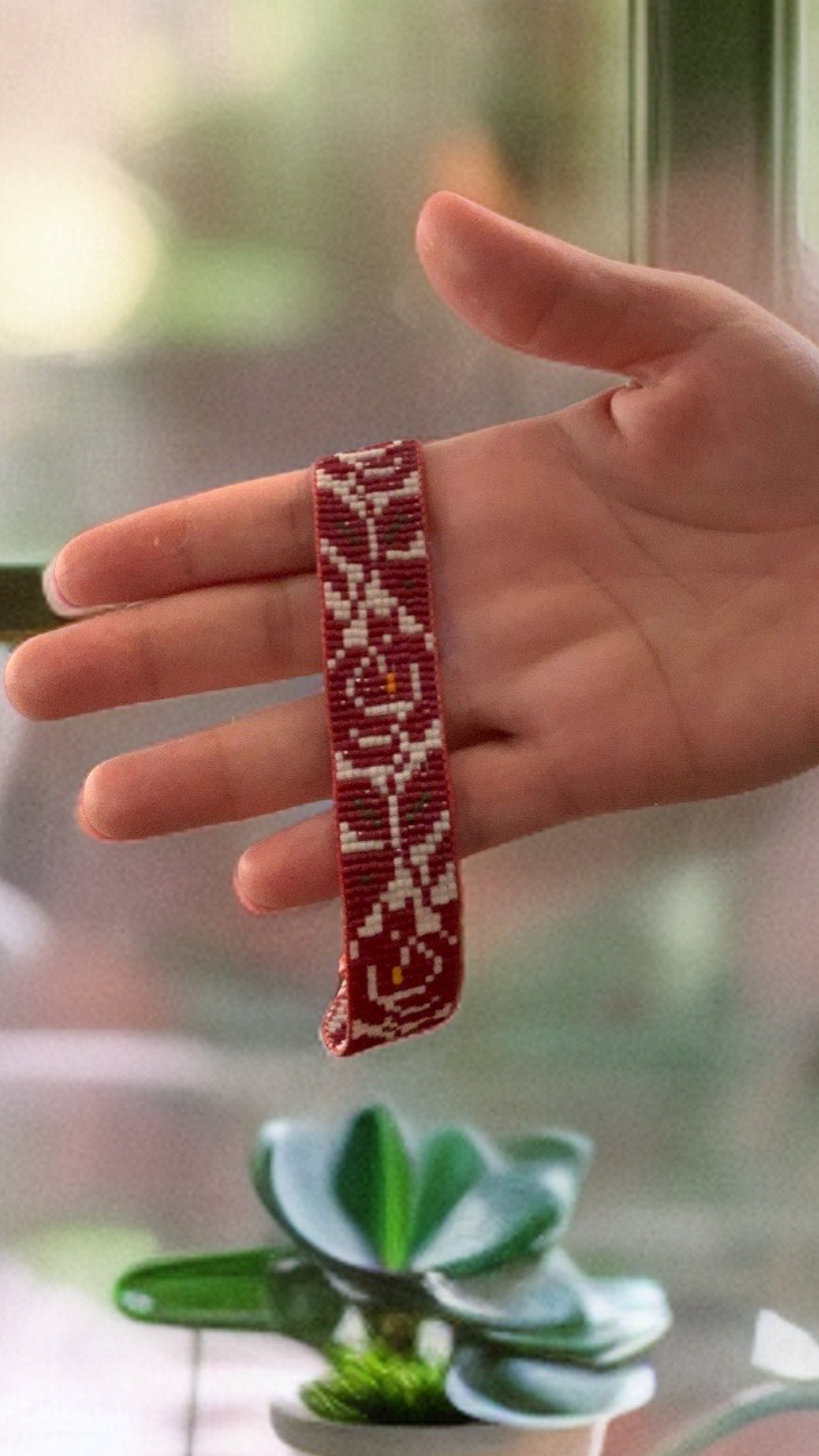 Inspired by Palestinian Embroidery. Rose motif found on dresses of Ramallah, Palestine.