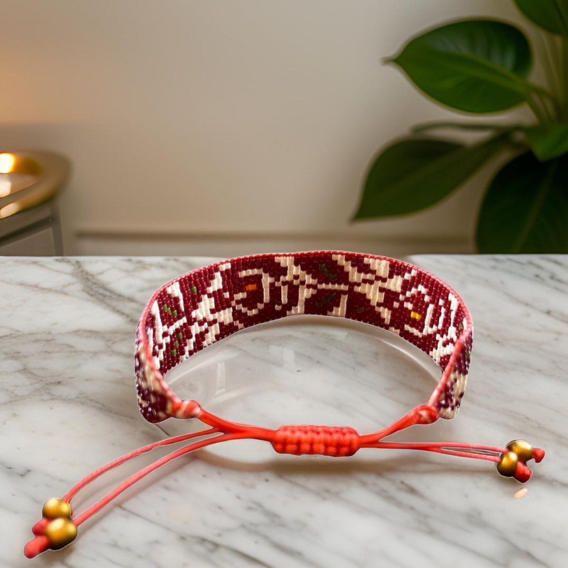 Inspired by Palestinian Embroidery. Rose motif found on dresses of Ramallah, Palestine.
