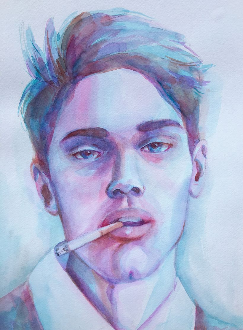 MALE PORTRAITS: Mi proyecto del curso: Retrato artístico en acuarela 2