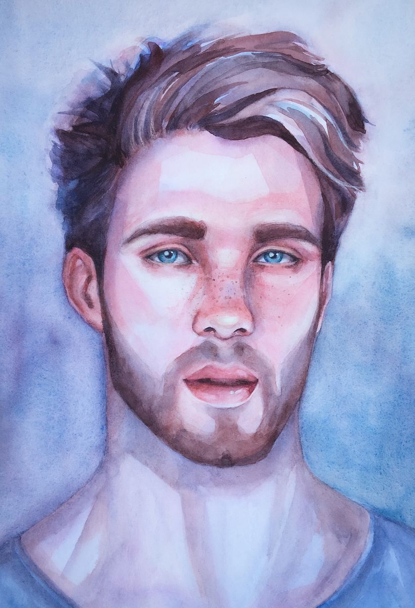 MALE PORTRAITS: Mi proyecto del curso: Retrato artístico en acuarela 4