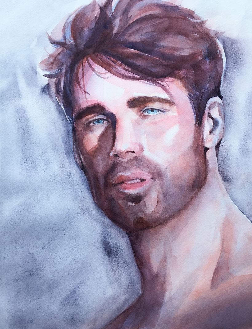 MALE PORTRAITS: Mi proyecto del curso: Retrato artístico en acuarela 3