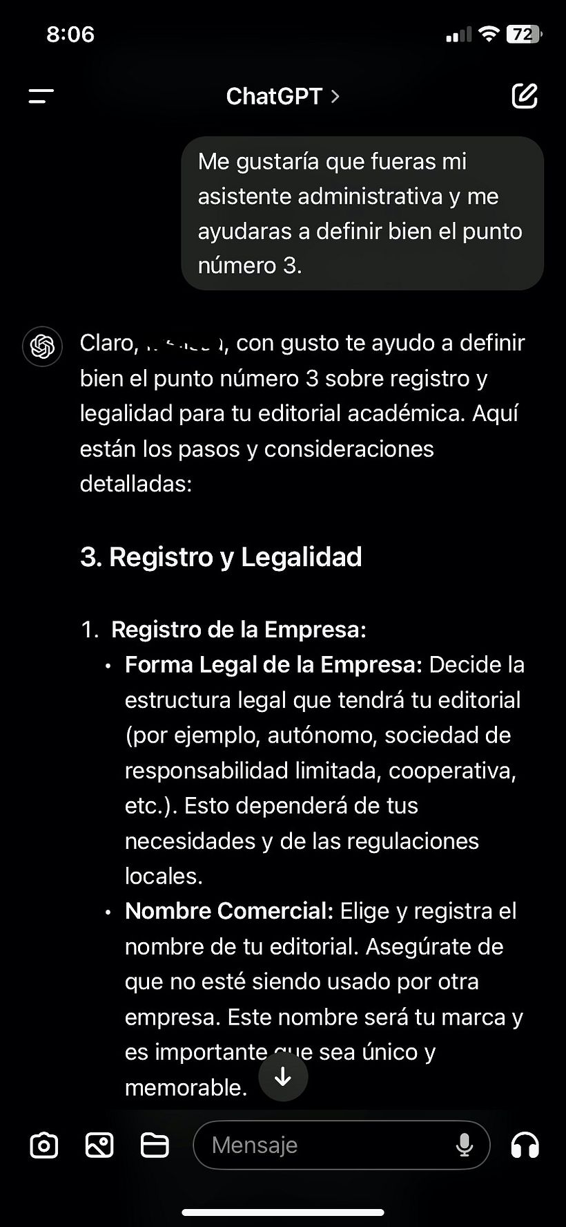 Mi proyecto del curso: Usar Chat GPT para trabajar 3