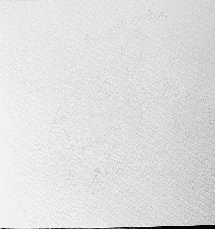 hauchfeine Skizze, leider schlecht zu fotografieren