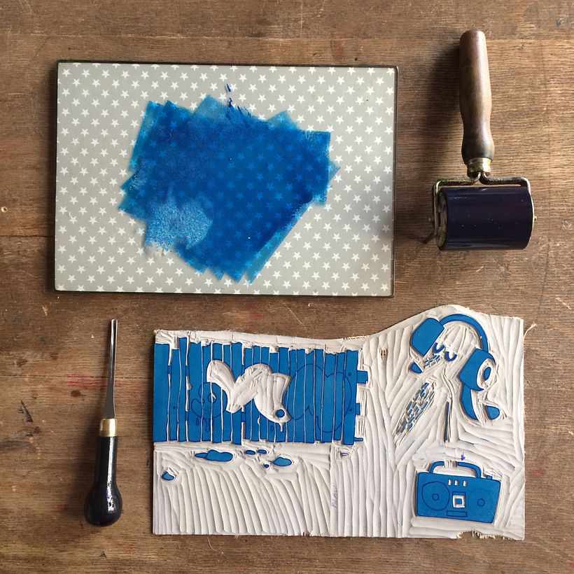 First I print the blue block