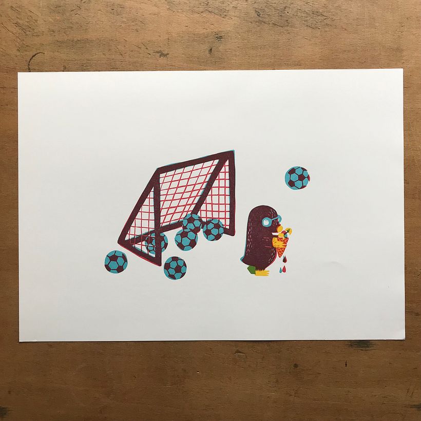 Perfect Beats Perfect Vibes / Linocut 12