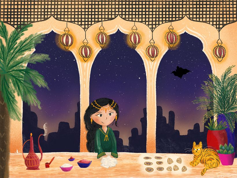 Meu projeto do curso: Jamin cooks in her daily life at home. 2